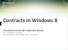 Recording of Webinar 'Contracts and Charms in Windows 8' by Gill Cleeren